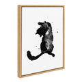 Sylvie Playful Cat BW Framed Canvas by Viola Kreczmer