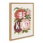Sylvie Vintage Flowers Be Kind Framed Canvas by The Creative Bunch Studio