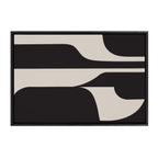 Sylvie Eye Catching Sleek Abstract 6 Black and Beige Framed Canvas by The Creative Bunch Studio