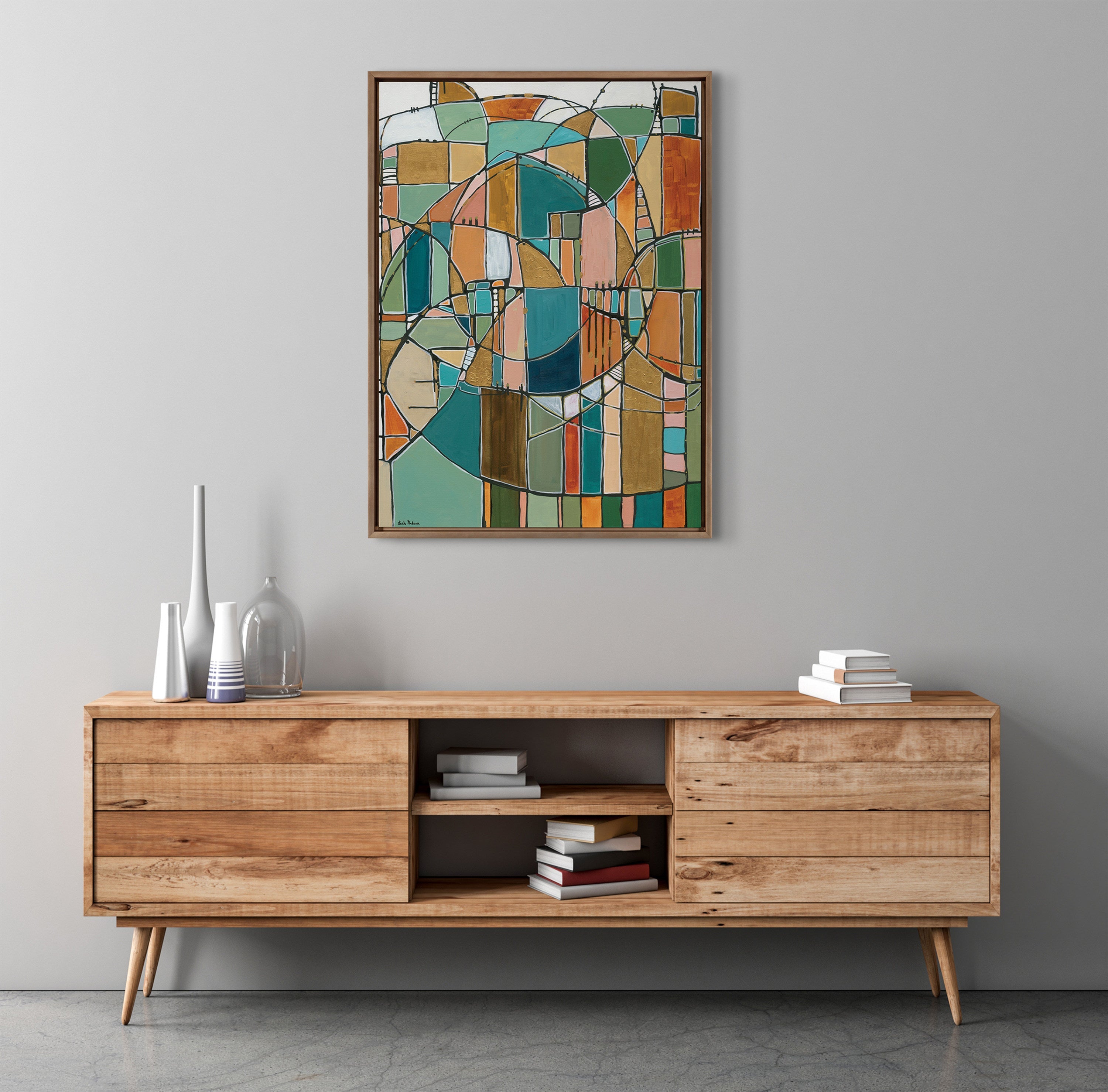 Sylvie Stardust Chords Framed Canvas by Leah Nadeau
