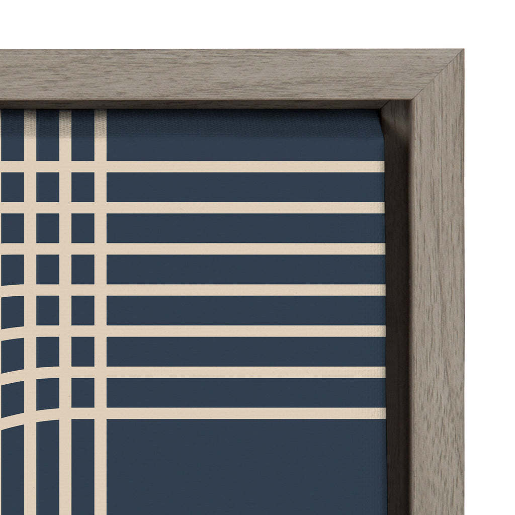 Sylvie Lines in Blue Framed Canvas Set by Apricot and Birch