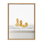 Sylvie Bathroom Bubble Bath 3 Ducks Framed Canvas by The Creative Bunch Studio