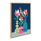 Sylvie Mid Century Modern Magnolias Framed Canvas by Rachel Lee of My Dream Wall