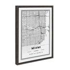 Sylvie Miami Modern Map Framed Canvas by Jake Goossen