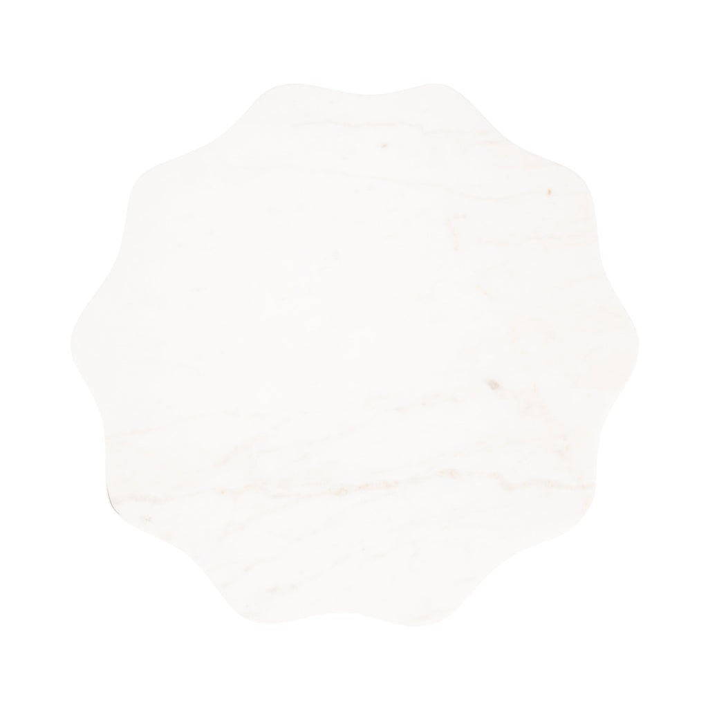 Sanzo Scalloped Marble and Metal Table