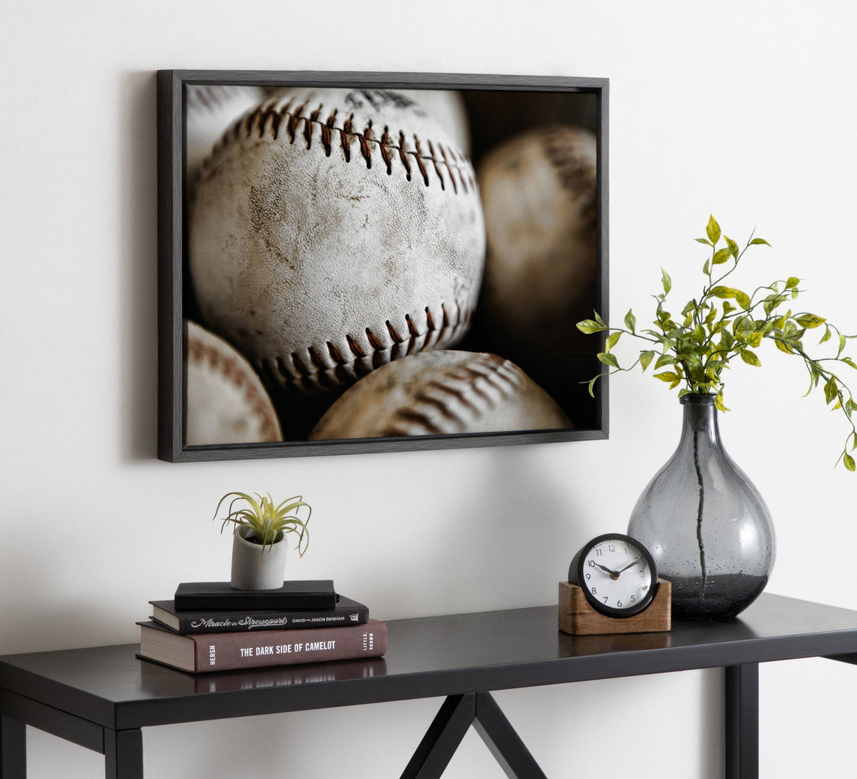 Sylvie Softball Close Up Framed Canvas by Shawn St. Peter