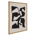 Sylvie Distorted Shapes of Black and Tan Framed Canvas by The Creative Bunch Studio