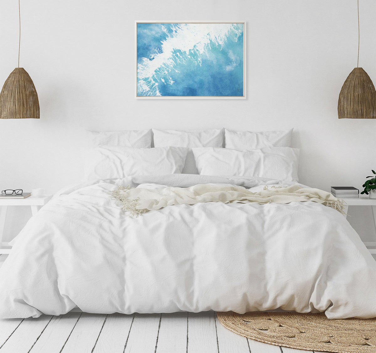 Sylvie Into the Blue Framed Canvas by Julie Maida