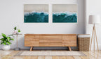 Sylvie Waves Crashing on the Beach 1 and 2 Framed Canvas Art Set by The Creative Bunch Studio