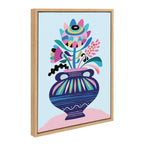 Sylvie Mid Century Modern Whimsical Floral Framed Canvas by Rachel Lee of My Dream Wall