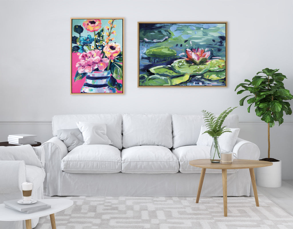 Sylvie Lily Pad By The Shore Framed Canvas by Rachel Christopoulos