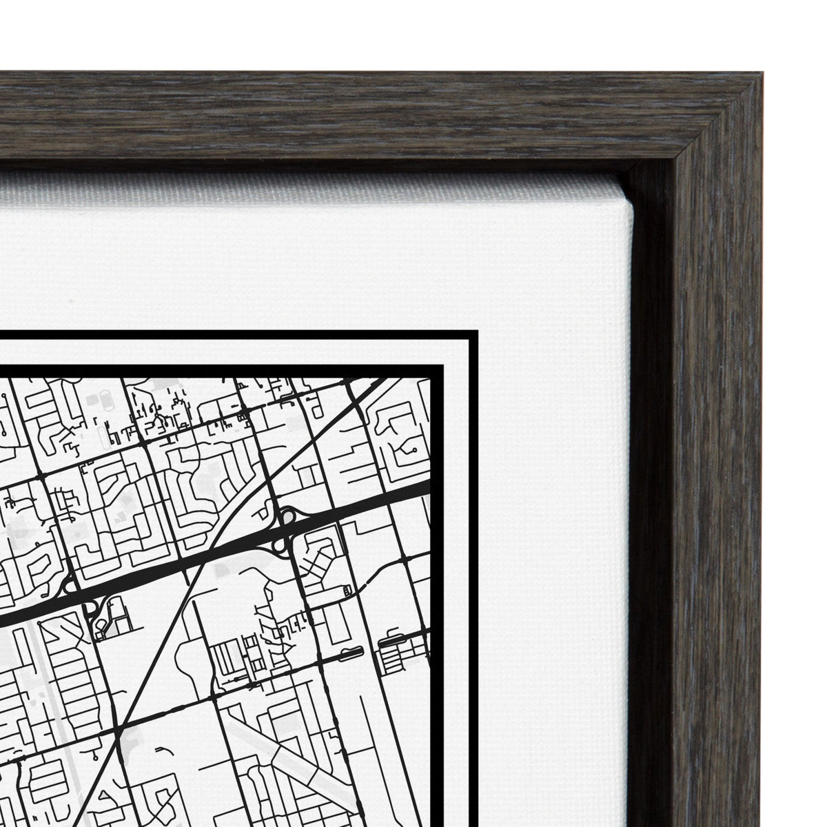 Sylvie Toronto Modern Map Framed Canvas by Jake Goossen