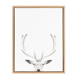 Sylvie Deer Portrait Framed Canvas by Simon Te Tai
