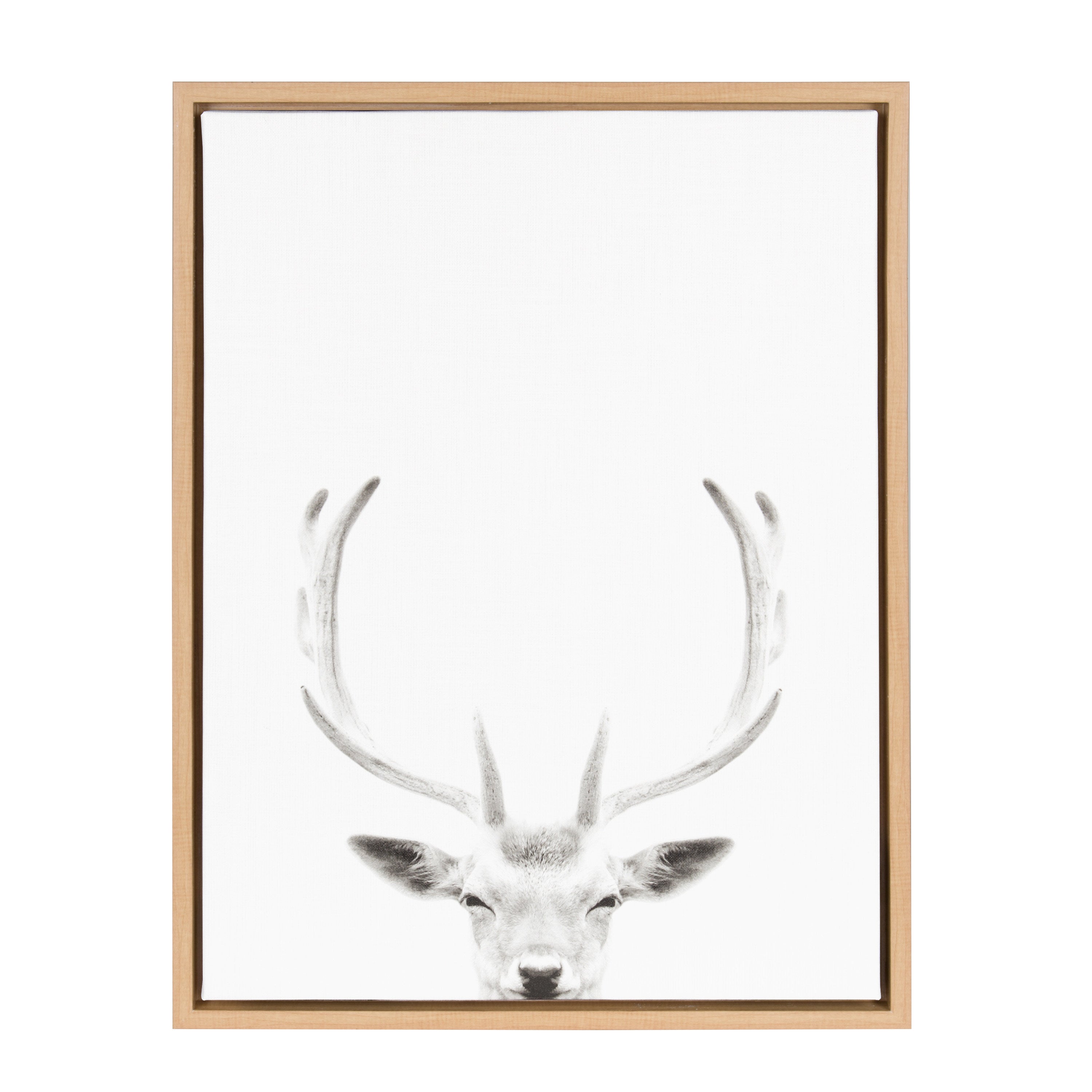 Sylvie Deer Portrait Framed Canvas by Simon Te Tai