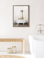 Blake Giraffe 2 in Tub Color Framed Printed Glass by Amy Peterson Art Studio