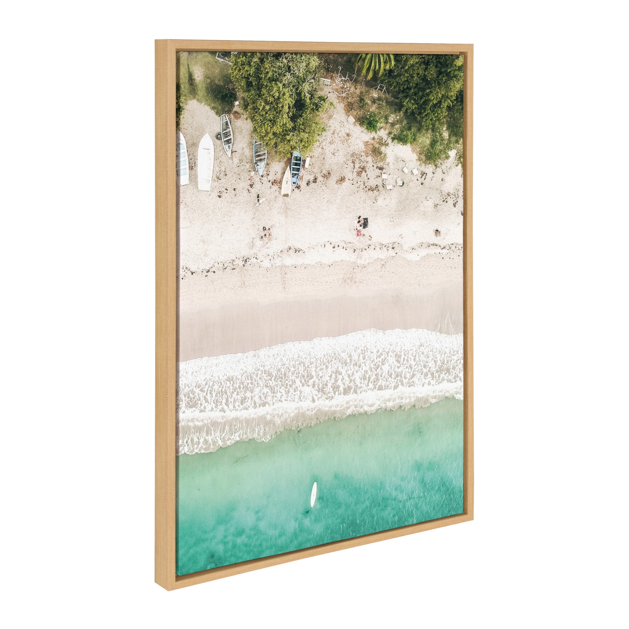 Sylvie Tropical Beach From Above Framed Canvas by Amy Peterson