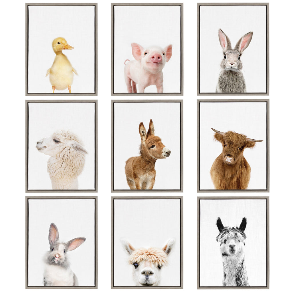 Sylvie Alpaca Bangs Framed Canvas by Amy Peterson Art Studio