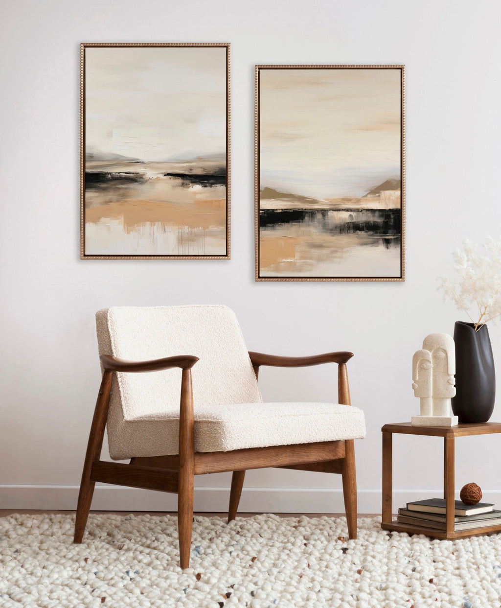 Sylvie Beaded Peaceful Landscape I and II Framed Canvas Art Set by Amy Lighthall