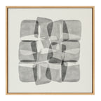 Sylvie Neutral Mod Abstraction Black and White Framed Canvas by Amy Lighthall