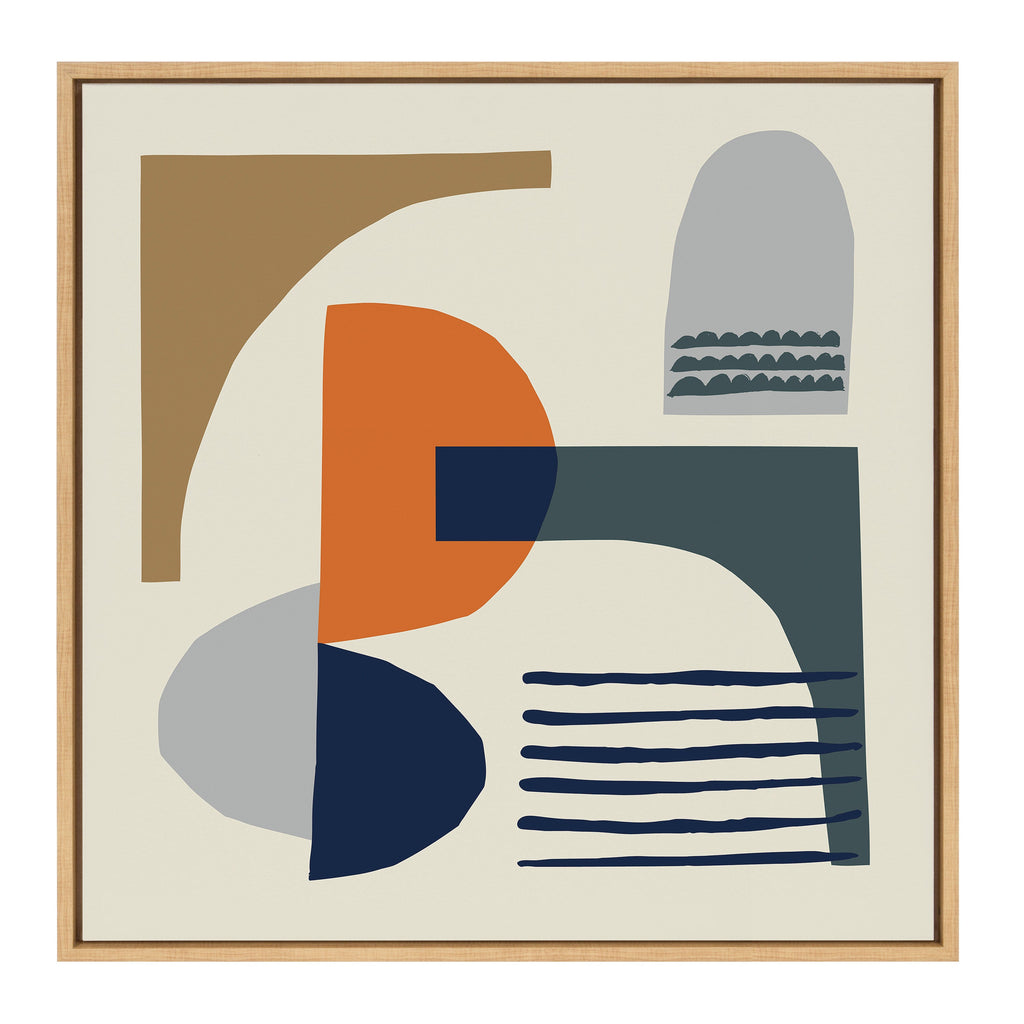 Sylvie Abstract Mid Century Framed Canvas by Rachel Lee of My Dream Wall