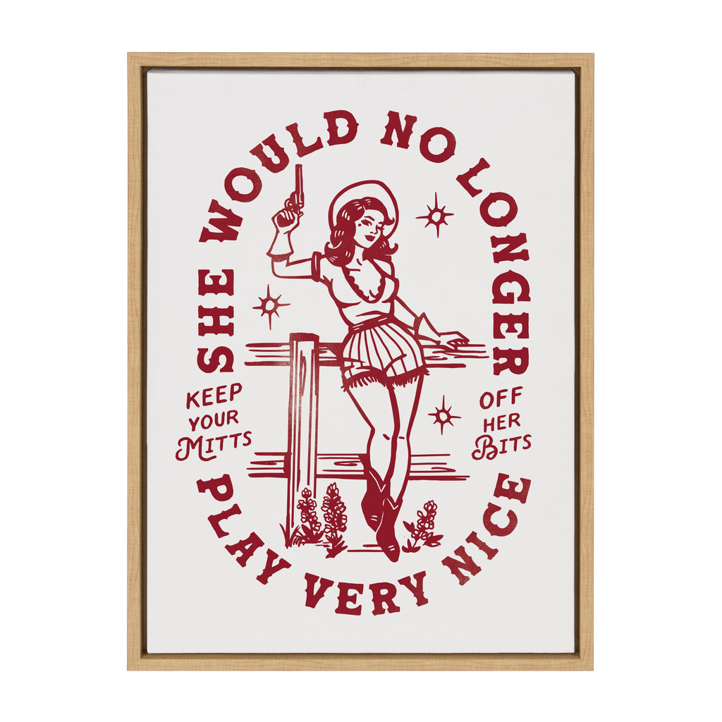 Sylvie Mitts Off Framed Canvas by The Whiskey Ginger