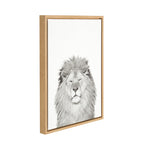 Sylvie Lion Framed Canvas by Simon Te Tai