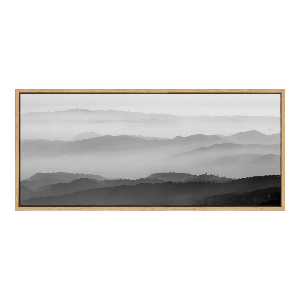 Sylvie Misty Mountains BW Framed Canvas by Crystal Lynn Collins