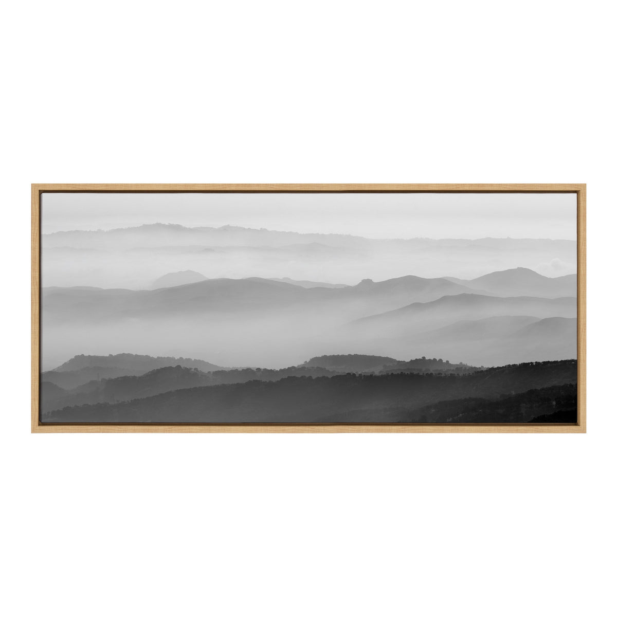 Sylvie Misty Mountains BW Framed Canvas by Crystal Lynn Collins