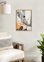 Sylvie Giraffe in New York Framed Canvas by July Art Prints