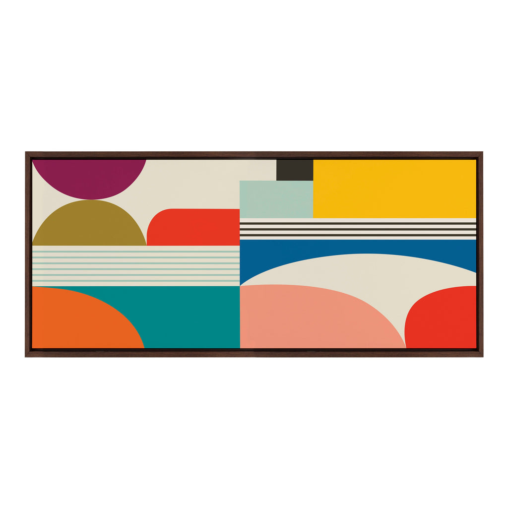 Sylvie Mid Century Modern Pattern Framed Canvas by Rachel Lee of My Dream Wall