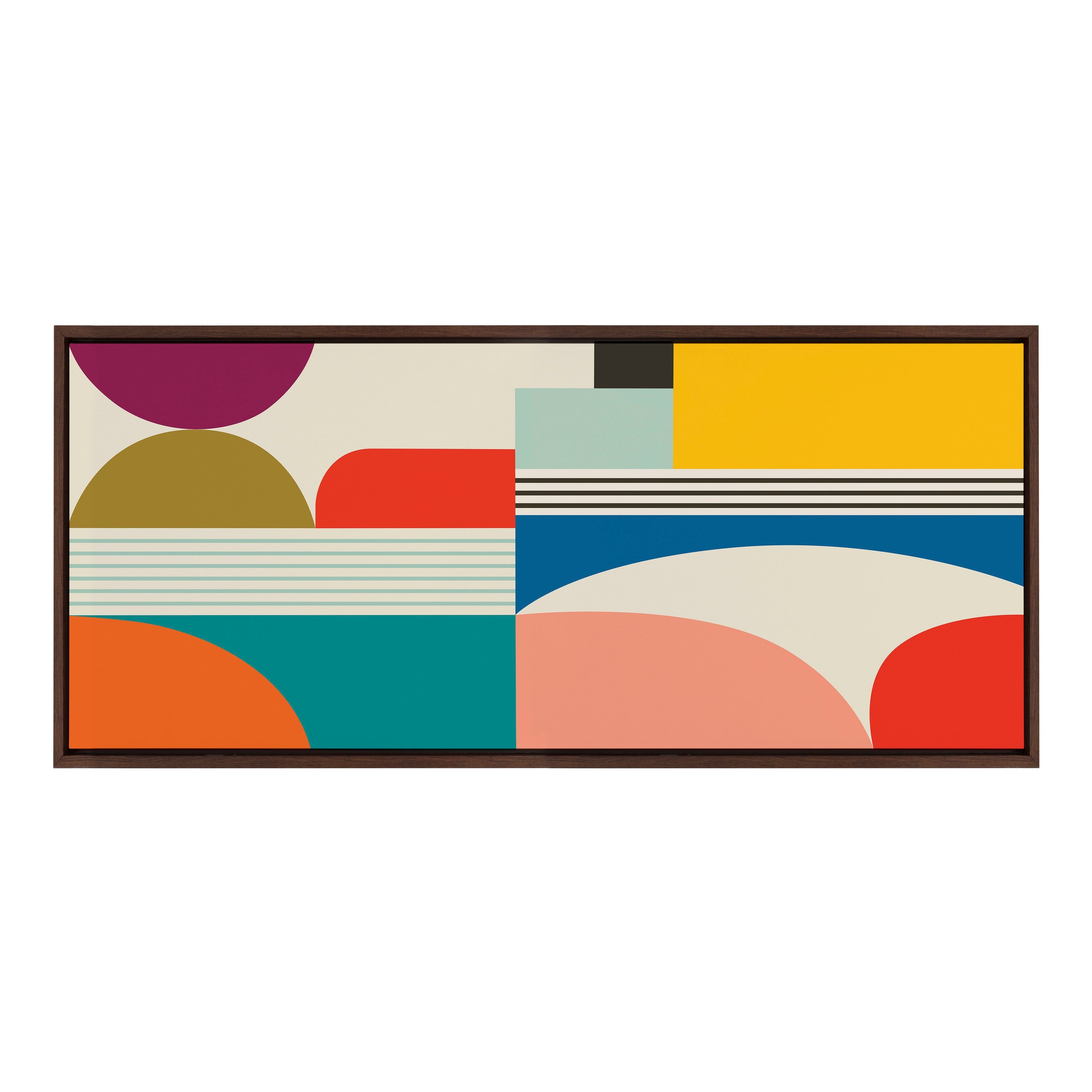 Sylvie Mid Century Modern Pattern Framed Canvas by Rachel Lee of My Dream Wall
