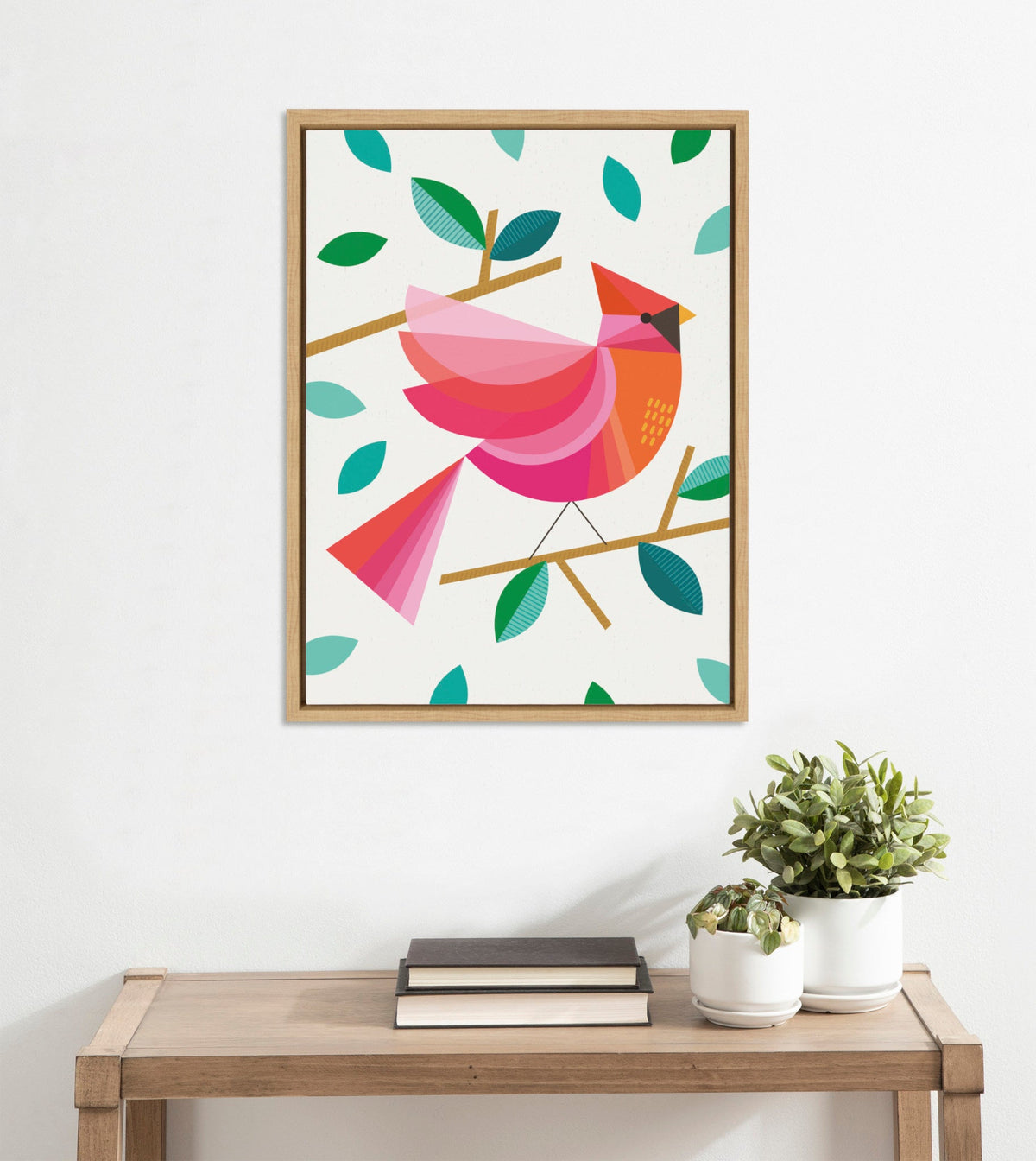 Sylvie Cardinal Bird Framed Canvas by Carey Copeland