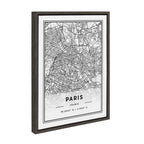 Sylvie Paris Modern Map Framed Canvas by Jake Goossen