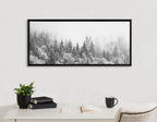 Sylvie Forest On A Foggy Day BW Framed Canvas by The Creative Bunch Studio