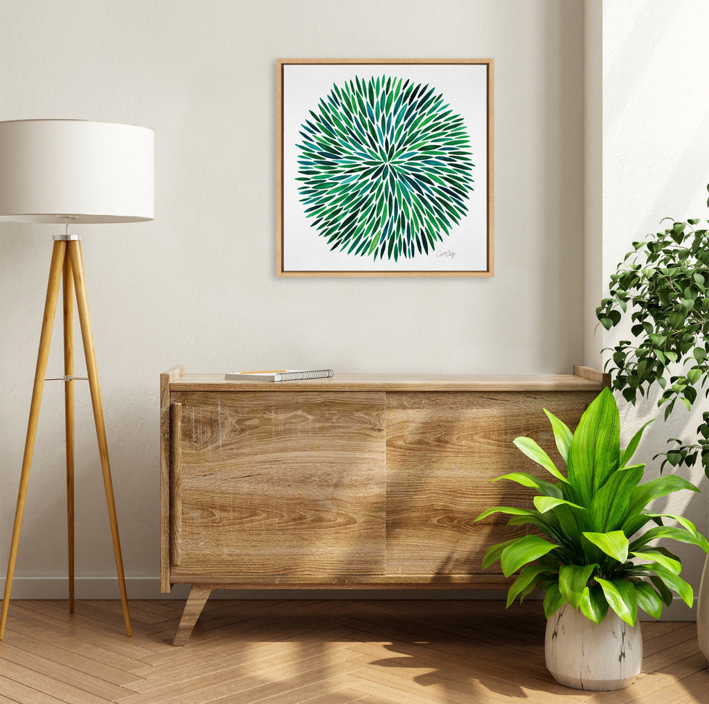 Sylvie Watercolor Burst Framed Canvas by Cat Coquillette