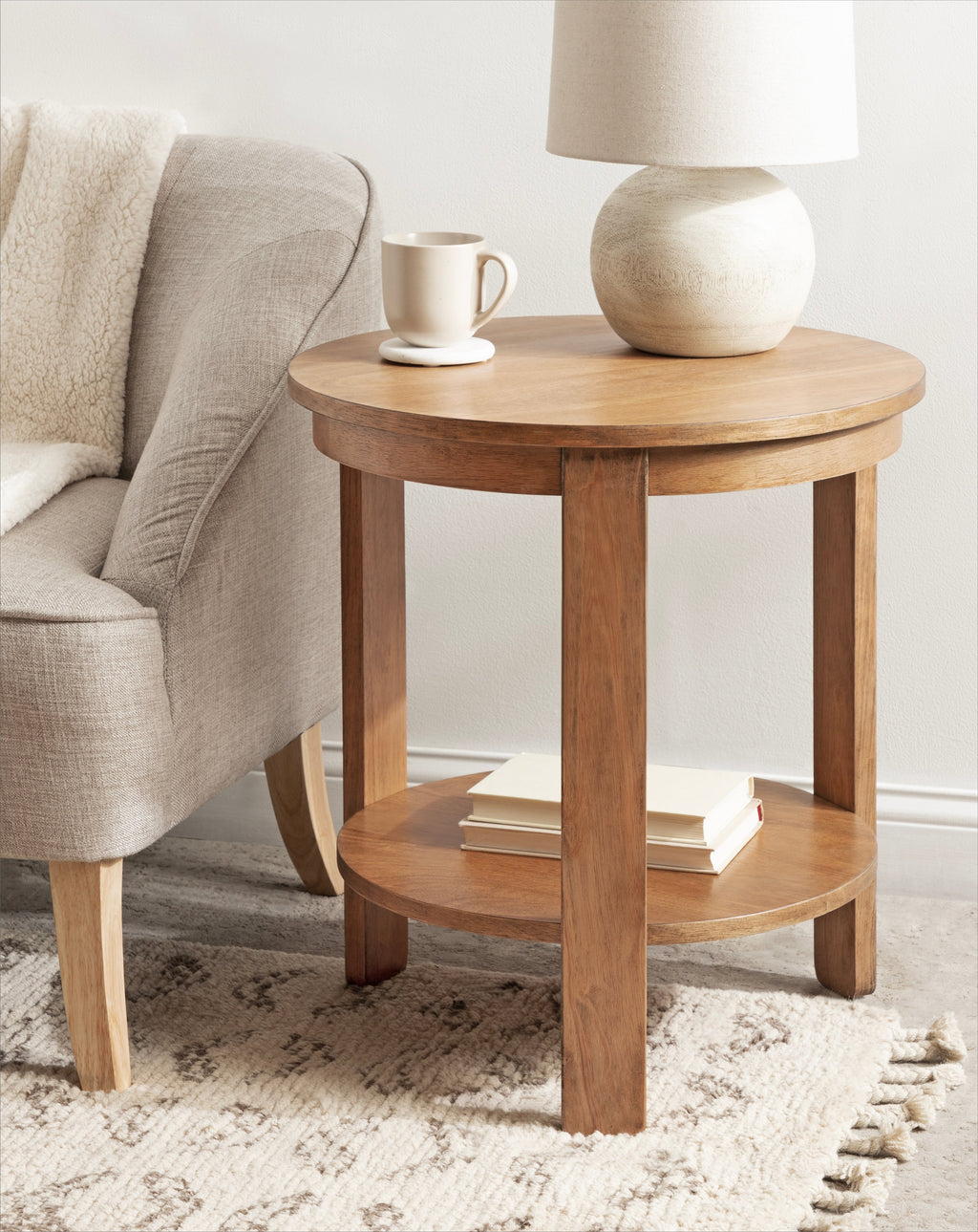 Foxford Round Wood Side Table