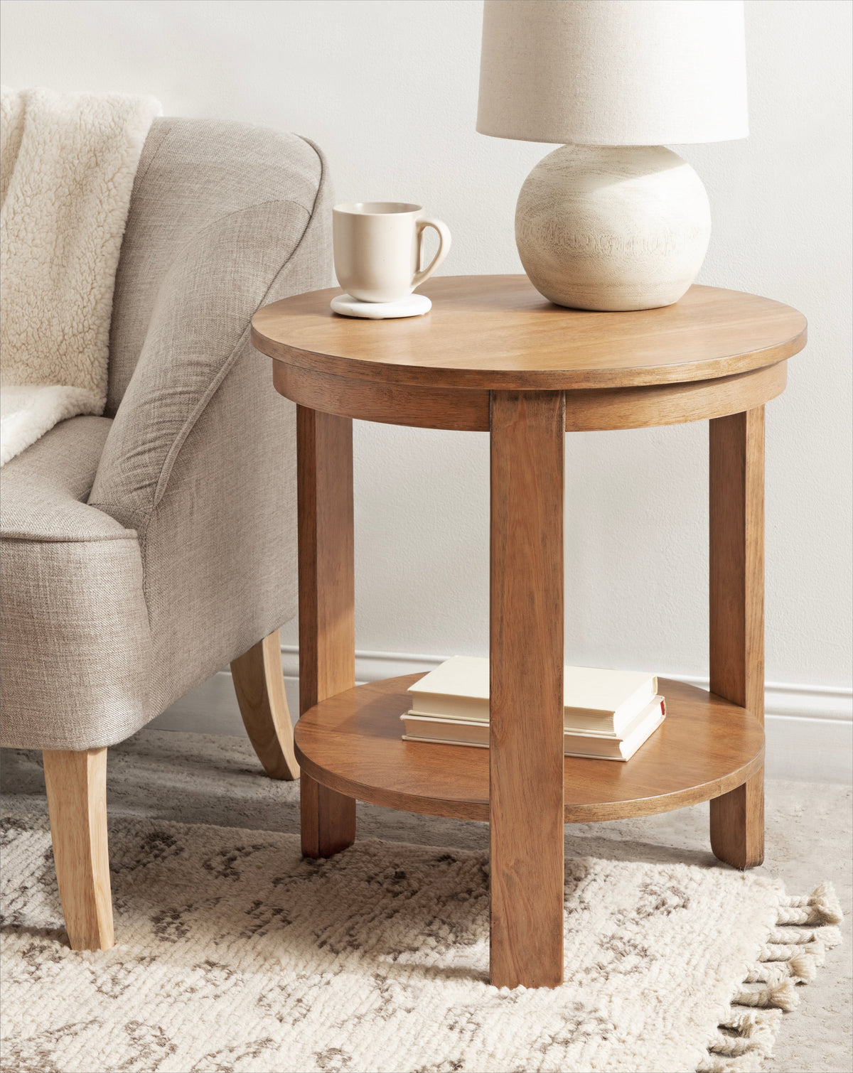 Foxford Round Wood Side Table