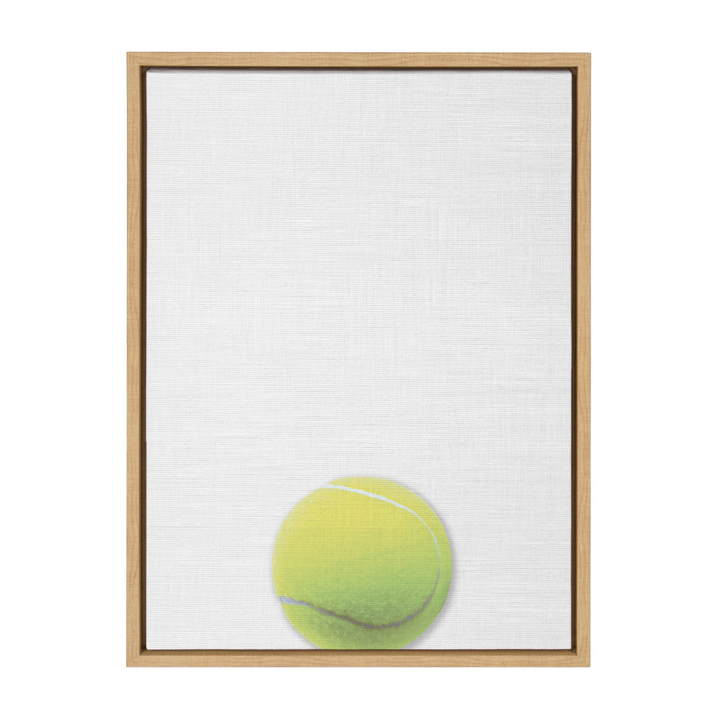 Sylvie Color Tennis Ball Portrait Framed Canvas, Natural 18x24