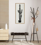 Sylvie 664 Cactus In Pot BW Framed Canvas by Teju Reval of SnazzyHues