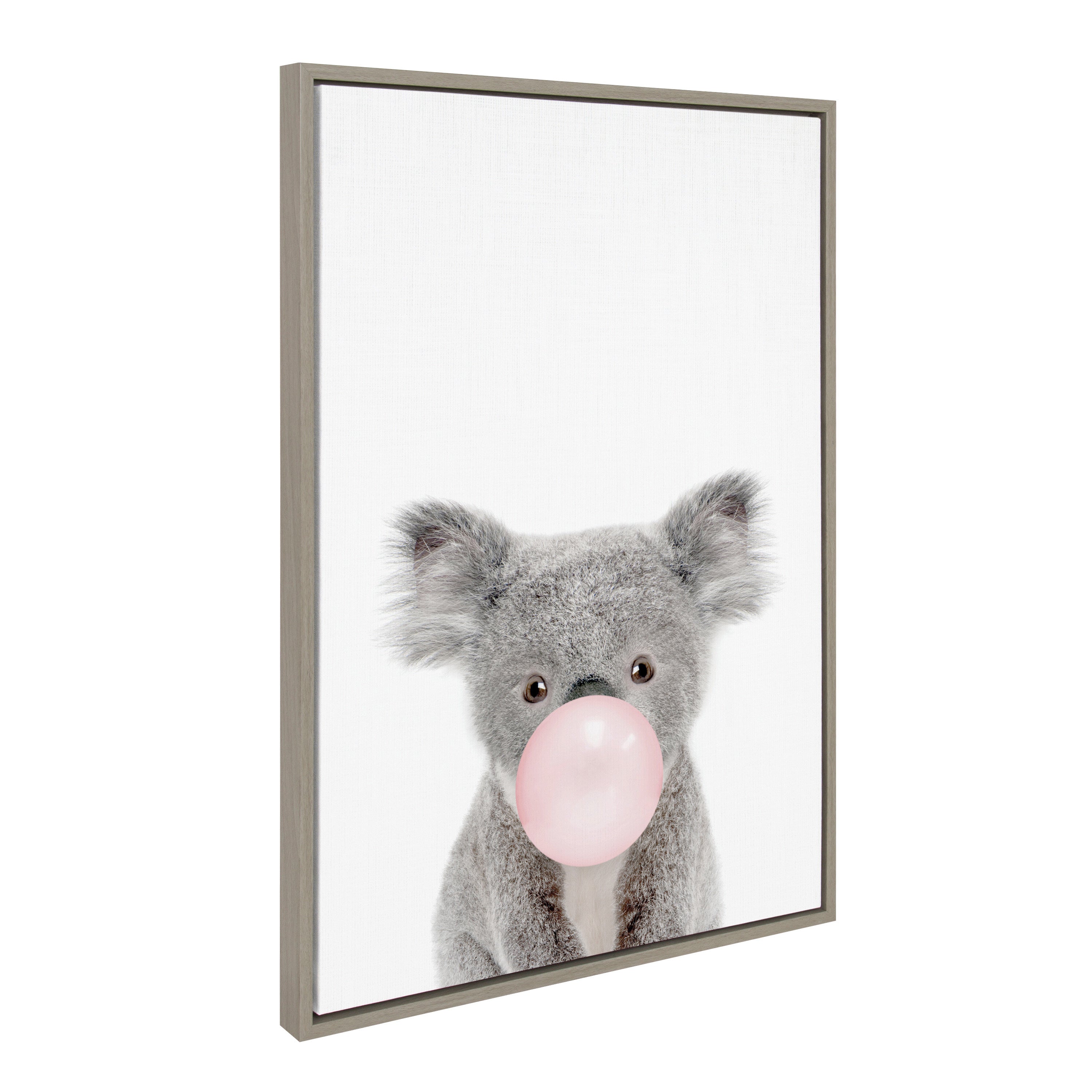 Sylvie Bubble Gum Koala Framed Canvas by Amy Peterson Art Studio