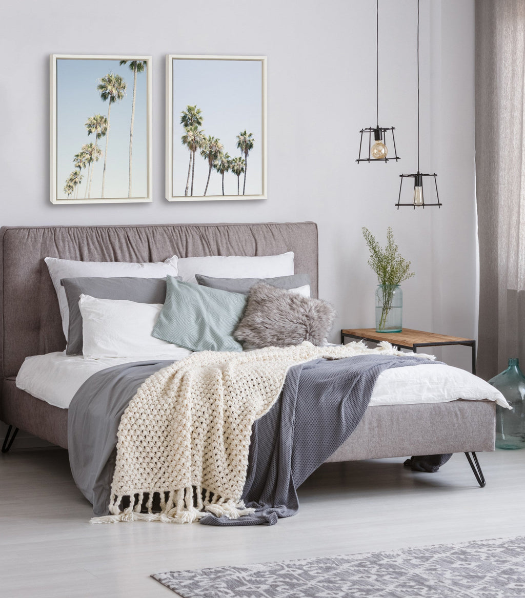 Sylvie Palm tree Row and LA Summer Framed Canvas by Caroline Mint
