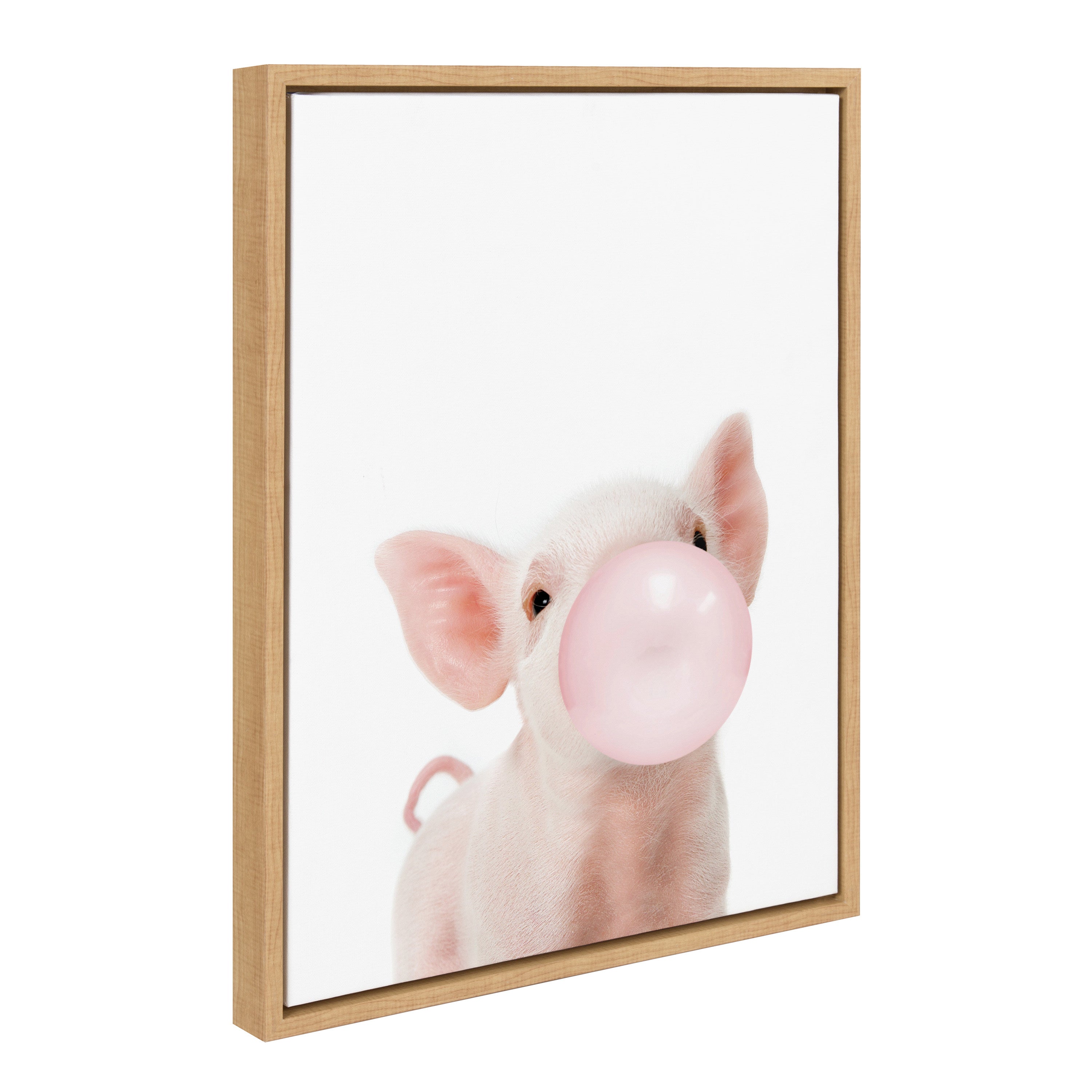 Sylvie Bubble Gum Piglet Framed Canvas by Amy Peterson Art Studio