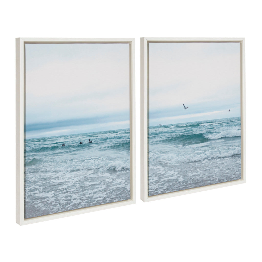 Sylvie Ocean Swim Left and Right Framed Canvas by Stephanie Klatt