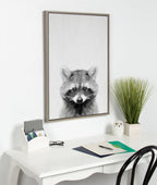 Sylvie Raccoon Framed Canvas by Simon Te Tai