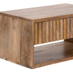 Reid Floating Wood Side Table with Open Storage