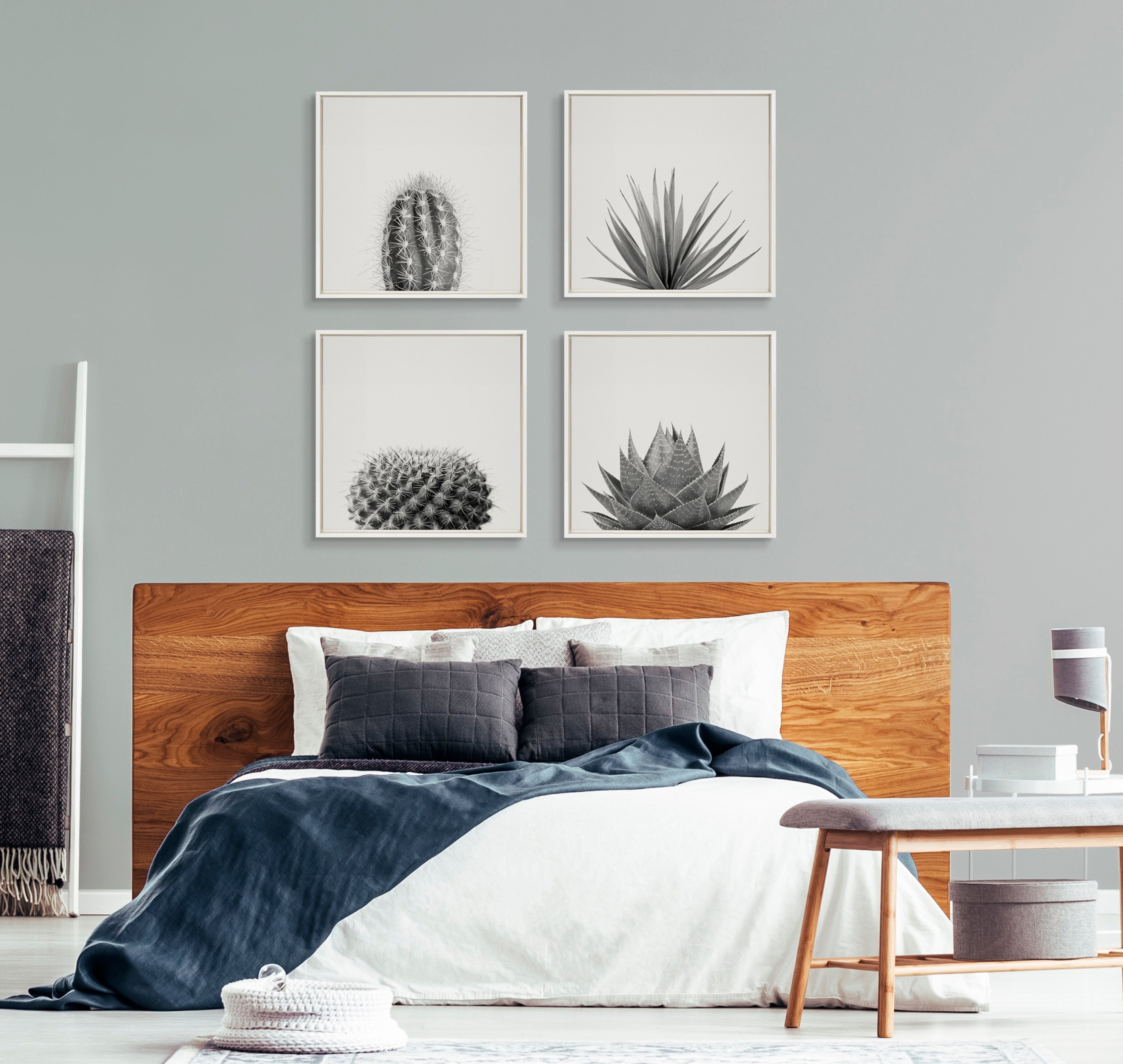 Sylvie Haze Aloe Succulent Framed Canvas by The Creative Bunch Studio