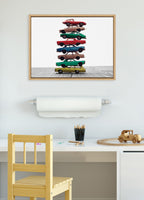 Sylvie Stacked Cars Framed Canvas by Saint and Sailor Studios