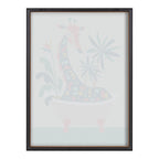 Blake Mid Century Modern Giraffe in Bathtub Framed Printed Glass by Rachel Lee of My Dream Wall