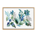 Sylvie Tropic Leaves Blue Framed Canvas by Sara Berrenson