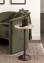 Baronet Round Marble and Metal Table